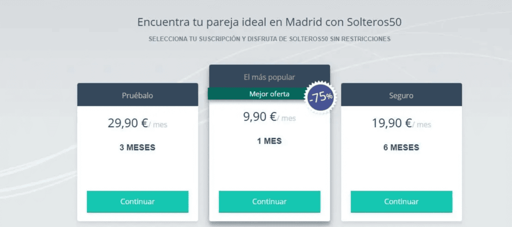 Solteros50: Opiniones y experiencias. Precios.